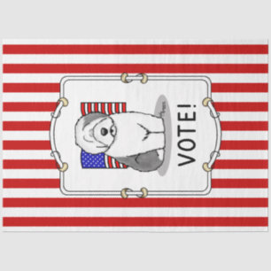 Papier Mousseline Votez ! Vieux anglais Sheepdog Grey 1 mignon polit