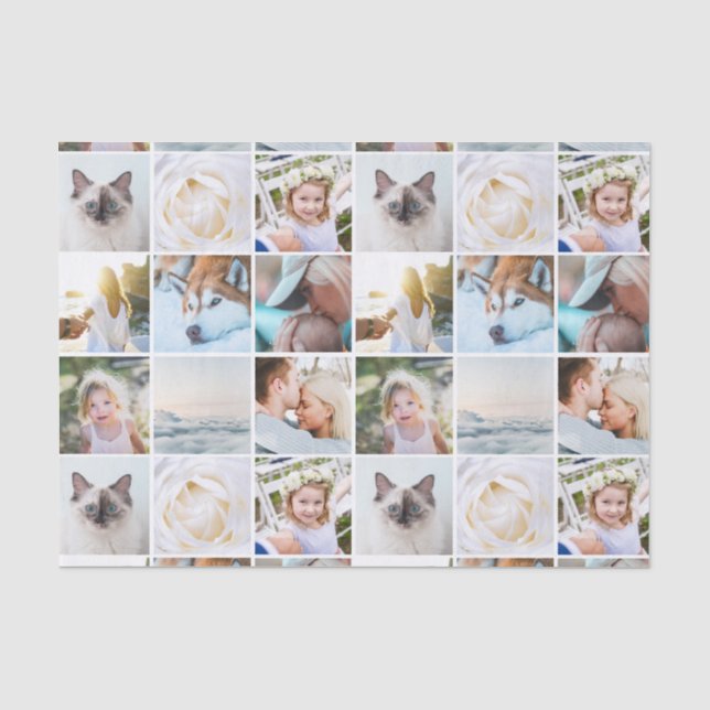 Papier Mousseline Votre collection de grille personnalisée de photos (Recto)