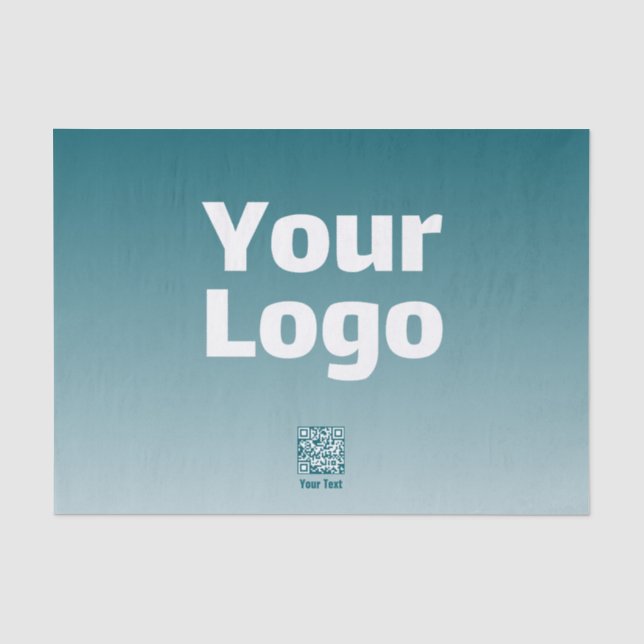 Papier Mousseline Votre logo avec code QR modifiable et Ombre de dég (Recto)