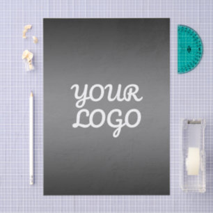 Papier Mousseline Votre logo & Moderne Simple Ombré   Gris foncé