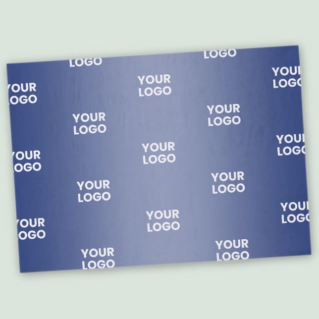 Papier Mousseline Votre logo Simple Répétition Logo Marine Blue Grad (Créateur téléchargé)