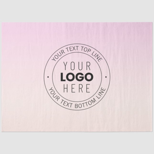 Papier Mousseline Votre logo téléchargé | Texte circulaire modifiabl (Recto)