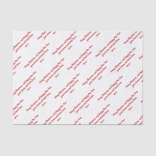 Papier Mousseline Votre message de Noël - police rouge - motif fait