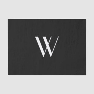 Papier Mousseline Votre monogramme en noir et blanc