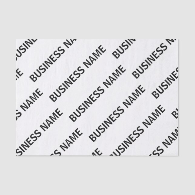 Papier Mousseline Votre Motif de nom d'entreprise | Noir et blanc (Recto)