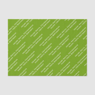 Papier Mousseline Votre Motif Texte Partout En Vert/Blanc