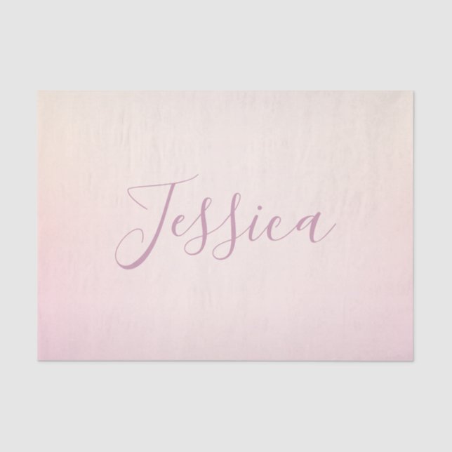 Papier Mousseline Votre nom | Elegant Script Soft Ombre (Recto)