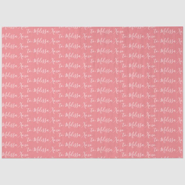 Papier Mousseline Votre nom Tissue Paper - Rose (Recto)