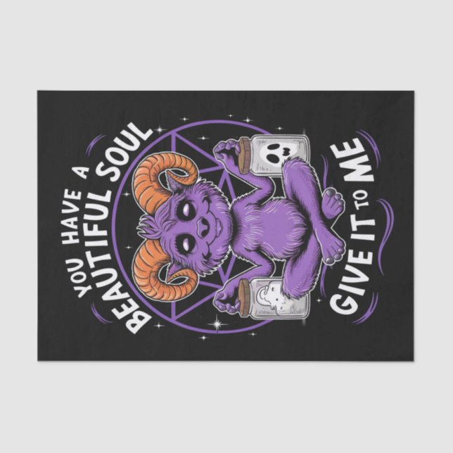 Papier Mousseline Vous avez une belle âme Satanic Baphomet (Recto)