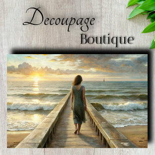 Papier Mousseline Voyage Découpage Coucher de Soleil sur l'Océan