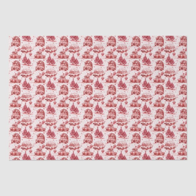 Papier Mousseline Voyage sur route toile | rouge (Recto)