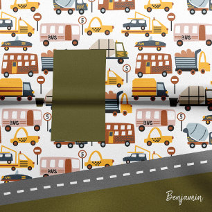 Papier Mousseline Vroom ! Vroom ! Voiture et transport Motif Garçon