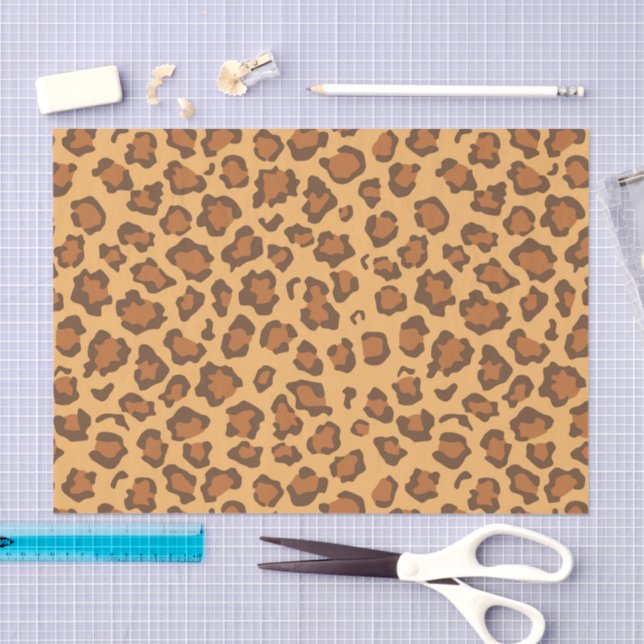 Papier Mousseline Warm Golden Brown Classic Leopard Print Decoupage (Artisanat)