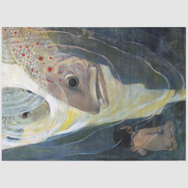 Papier Mousseline Water Baby and Fish, Jessie Willcox Smith (Recto)