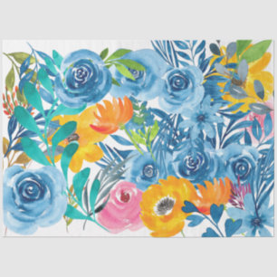 Papier Mousseline- Watercolor Blues- Tissue Paper