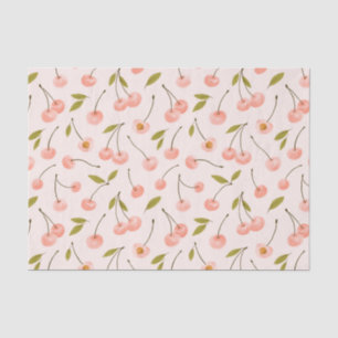 Papier Mousseline Watercolor Cherry Pattern