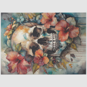 Papier Mousseline Watercolor Floral Hibiscus Ski découpage papier