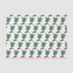 Papier Mousseline Watercolor Orchid Plant