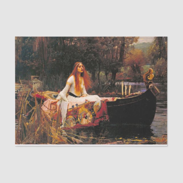 Papier Mousseline Waterhouse Lady of Shalott (Recto)