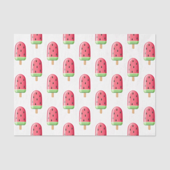 Papier Mousseline Watermelon Popsicle (Design 41 Red Series) (Recto)