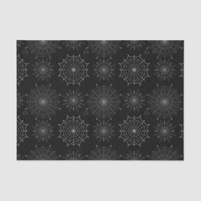 Papier Mousseline Webs de l'araignée d'Halloween noire (Recto)