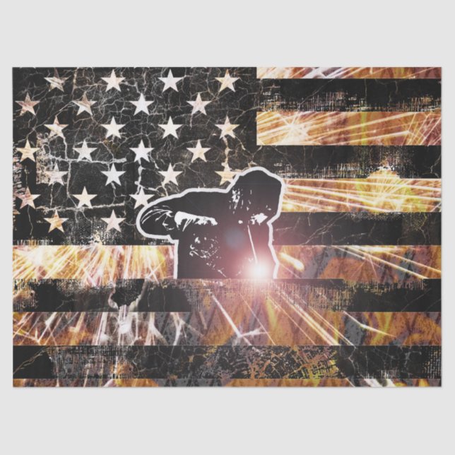 Papier Mousseline Welding Flag Sparks and Flames (Recto)
