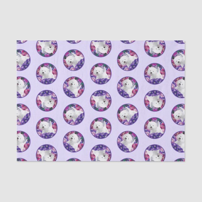 Papier Mousseline West Highland White Terrier Peinture Westie Chien (Recto)