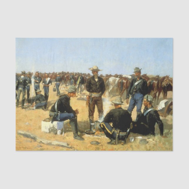 Papier Mousseline Western Art "Cavalryman's Breakfast" (Recto)