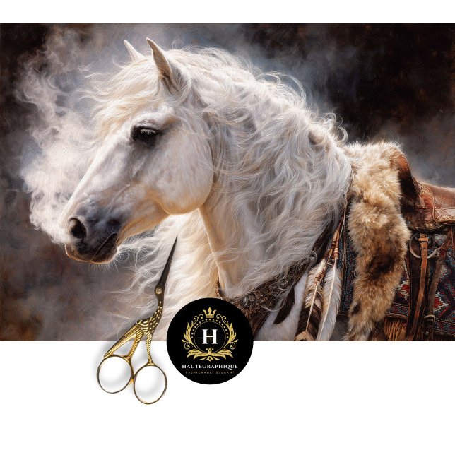 Papier Mousseline Western Baroque Ivory War Horse Tissue Paper (Créateur téléchargé)