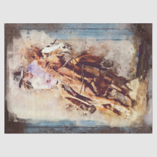 Papier Mousseline Western Barrel Racing Cowgirl Decoupage