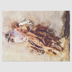 Papier Mousseline Western Barrel Racing Cowgirl Decoupage