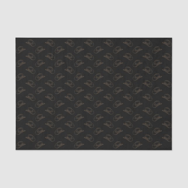 Papier Mousseline Western Cowboy Casquette Rodeo Black (Recto)