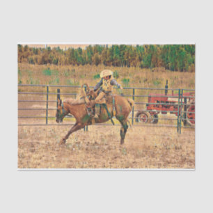 Papier Mousseline Western Cowboy Country Horse équitation Tissu Papi