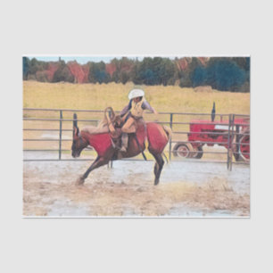 Papier Mousseline Western Rodeo Country Horse Art