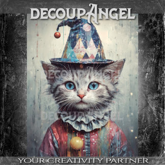 Papier Mousseline Whimsical Cat Decoupage