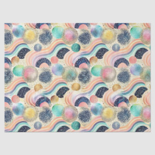 Papier Mousseline Whimsical Pastel Rainbow Waves & Parties scintilla