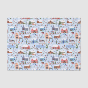 Papier Mousseline Whimsical Scandi Hygge Christmas Village Pastel