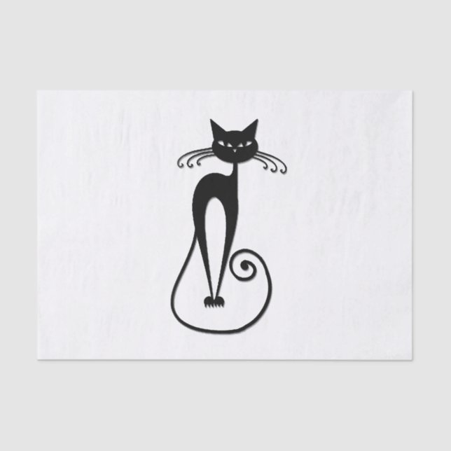 Papier Mousseline Whimsical Skinny Chat noir (Recto)
