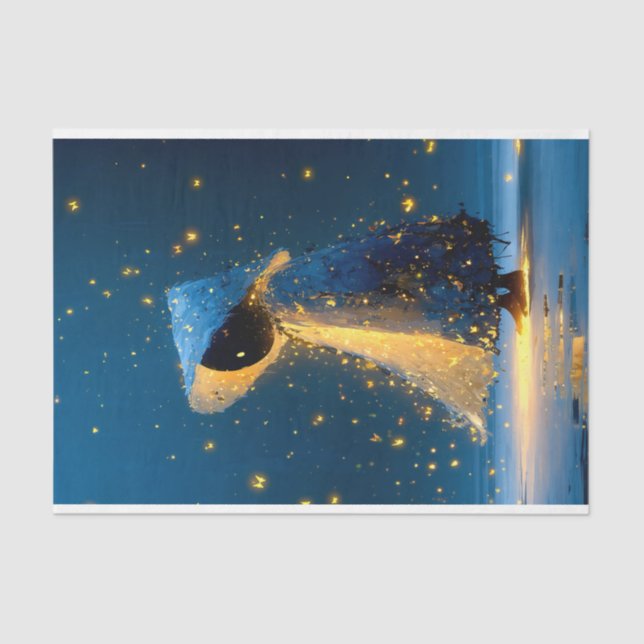 Papier Mousseline Whimsical Snowman Spirit In Cloak DX3L Decoupage  (Recto)