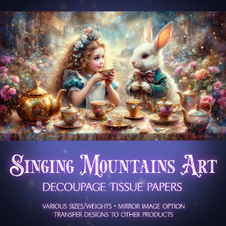 Papier Mousseline Whimsical Wonderland Alice's Magical Tea Decoupage