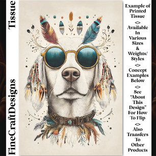 Papier Mousseline Whimssic Boho Chic Labrador Chien CK8 Découpage