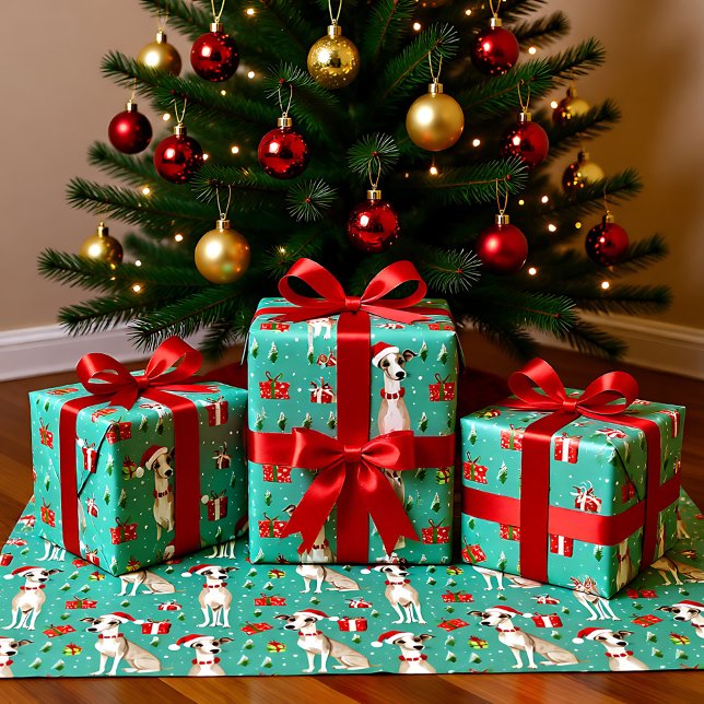 Papier Mousseline Whippet Whimsy Christmas (Whippet Whimsy Christmas Tissue Paper)