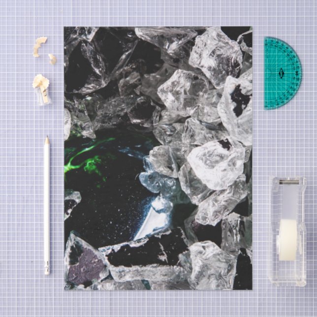 Papier Mousseline White Crystals in Black outer space (Artisanat)