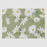 White Daisy Baby shower Pastel jardin vert