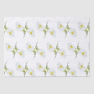 Papier Mousseline White Daisy Baby shower Pastel jardin vert