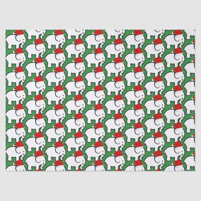 Papier Mousseline White Elephant Santa Hat Tissue Paper (Recto)
