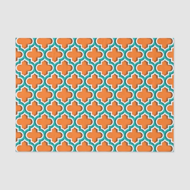Papier Mousseline White Moroccan Quatrefoil #5DS (Recto)