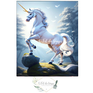 Papier Mousseline White unicorn magical v13 Tissue paper