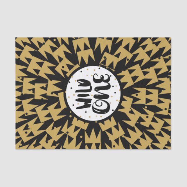 Papier Mousseline Wild One King of Things Crown 1st Birthday Party (Recto)