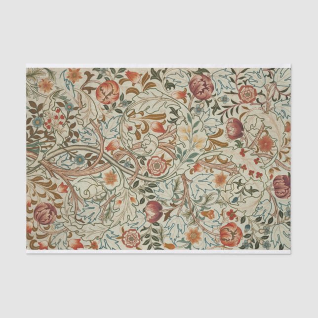Papier Mousseline William Morris Acanthus Broderie Motif Floral (Recto)